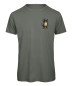 Preview: Buntes T-Shirt mit rockendem Waschbär und coolem Design - Olive