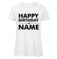 Preview: Geburtstags T-Shirt Name Weiß
