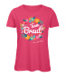 Preview: Bunter Blumenkranz JGA T-Shirt – Team Braut in Pink
