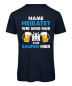 Preview: JGA Herren T-Shirt mit dem Aufdruck „Er heiratet, wir sind nur zum Saufen hier“ - Marineblau