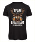 Preview: Team Bräutigam JGA T-Shirt mit Hirsch und Bier Motiv Schwarz