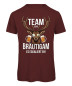 Preview: Team Bräutigam JGA T-Shirt mit Hirsch und Bier Motiv - Bordeaux