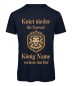 Preview: Kniet nieder ihr Narren, der König verlässt den Hof JGA T-Shirt mit Löwenkopf in Dunkelblau
