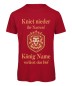 Preview: Kniet nieder ihr Narren, der König verlässt den Hof JGA T-Shirt mit Löwenkopf in Rot