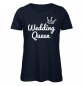 Mobile Preview: Wedding Queen JGA Frauen T-Shirt Marineblau