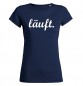 Preview: Läuft Fun Frauen T-Shirt Marineblau