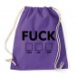 Mobile Preview: Fuck you me off  - Cotton Gymsac  Purple