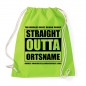 Preview: Straight Outta Ortsname - JGA Rucksack Lime Green