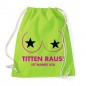 Preview: Titten raus - JGA Baumwollrucksack Lime Green