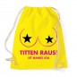 Preview: Titten raus - JGA Baumwollrucksack Yellow
