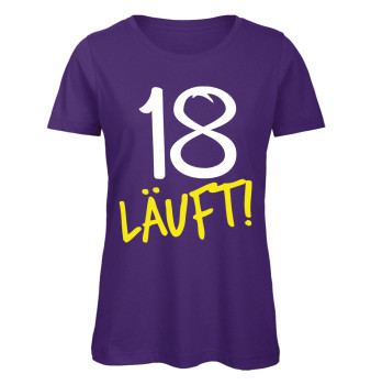 18 Läuft - Frauen Geburtstags T-Shirt - Purple