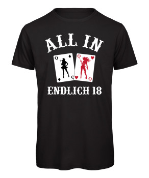 All In - Endlich 18 Poker T-Shirt