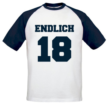 Baseball T-Shirt Endlich 18 - College Print