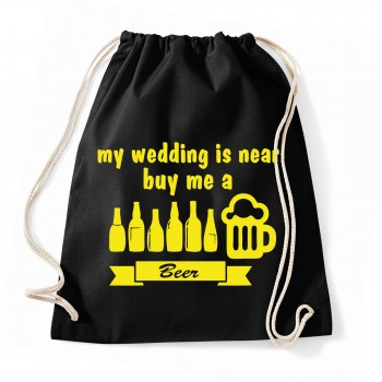 My wedding is near, buy me a Beer - JGA Rucksack Black
