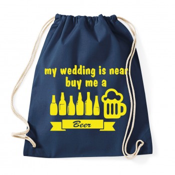 My wedding is near, buy me a Beer - JGA Rucksack Navy