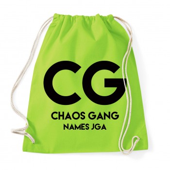 Chaos Gang - JGA Baumwollrucksack  Lime Green
