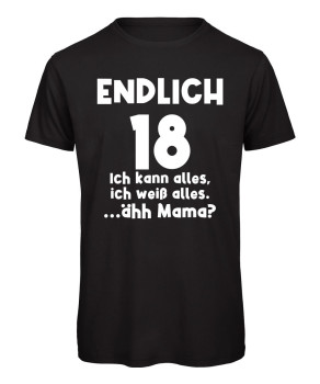 Endlich 18 - Ich kann alles - T-Shirt - Schwarz