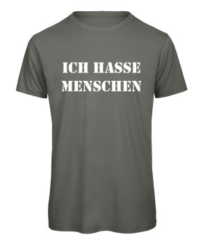 Ich hasse Menschen T-Shirt für Herren Olive