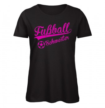 Fußball Schwester T-Shirt Schwarz
