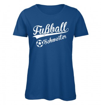 Fußball Schwester T-Shirt Royalblau