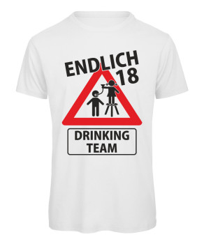 Preview: Endlich 18 - Drinking Team - T-Shirt - Weiß