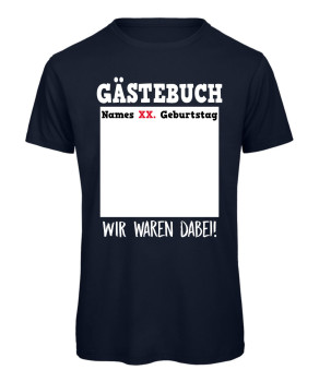 Personalisiertes Gästebuch Geburtstags T-Shirt zum Unterschreiben