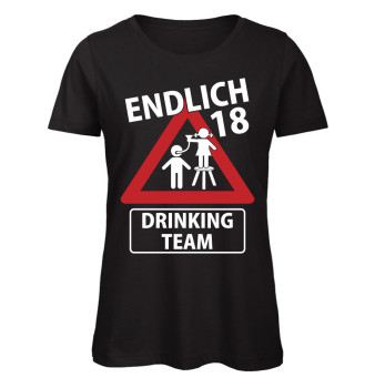 Preview: Endlich 18 - Drinking Team - Frauen Geburtstags T-Shirt Preview: Endlich 18 - Drinking Team - Frauen Geburtstags T-Shirt - Schwarz