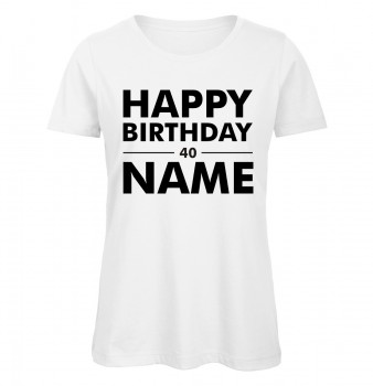 Geburtstags T-Shirt Name Weiß