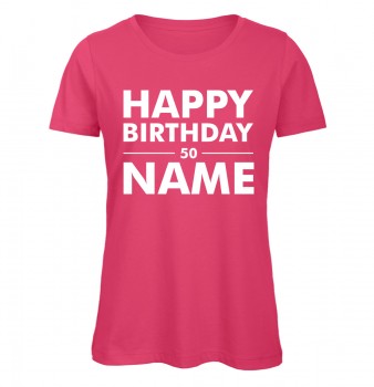 Geburtstags T-Shirt Name Pink