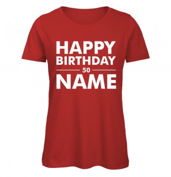 Geburtstags T-Shirt Name Rot