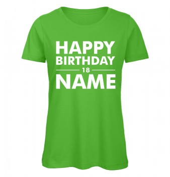 Geburtstags T-Shirt Name Grün