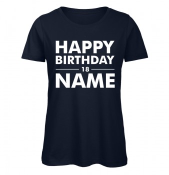 Geburtstags T-Shirt Name Marineblau