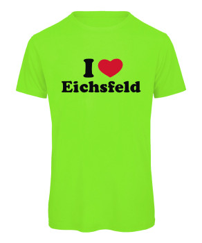 I love Eichsfeld Herz Neongrün