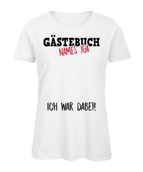 Frauen JGA T-Shirt - Junggesellenabschied Gästebuch in Weiß