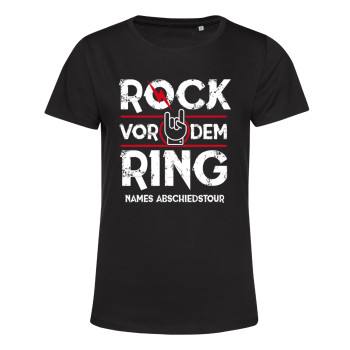 Damen JGA T-Shirt mit Aufdruck „Rock vor dem Ring“ in Schwarz - Schwarz