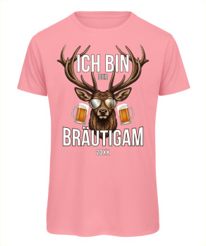 Bräutigam T-Shirt JGA mit Hirsch, Bier und Jahreszahl