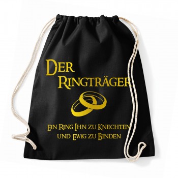 Ringträger - JGA Baumwollrucksack  Black