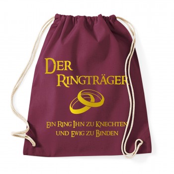 Ringträger - JGA Baumwollrucksack  Burgundy