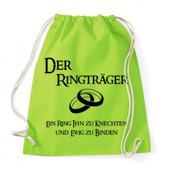 Ringträger - JGA Baumwollrucksack  Lime Green