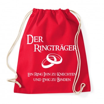Ringträger - JGA Baumwollrucksack  Red