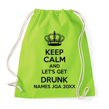 Keep Calm And Let Get Drunk - JGA Rucksack Lime Green