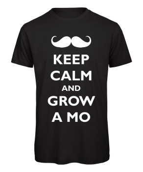 Keep Calm and grow a Mo T-Shirt Schwarz