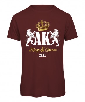 Kings and Queens Bordeaux mit Weiß-Gold Druck