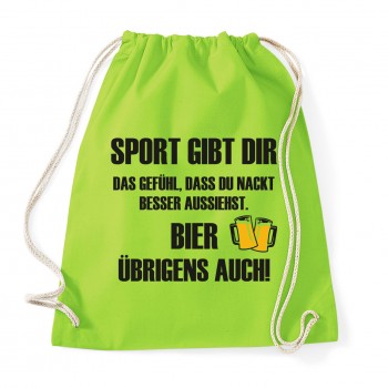 Sport gibt dir das Gefühl - Baumwollrucksack Lime Green