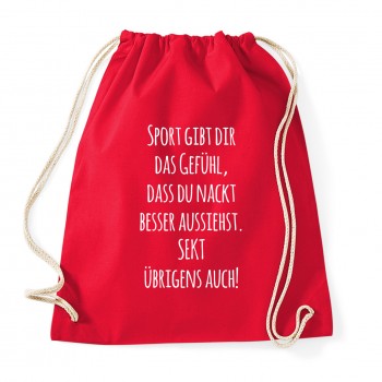 Sport gibt dir das Gefühl - Sekt auch - Rucksack Red