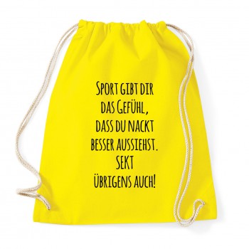 Sport gibt dir das Gefühl - Sekt auch - Rucksack Yellow