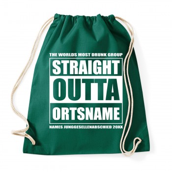 Straight Outta Ortsname - JGA Rucksack Bottle Green