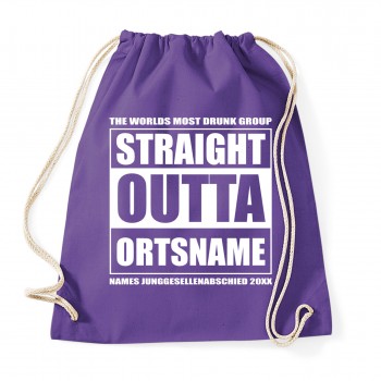 Straight Outta Ortsname - JGA Rucksack Purple