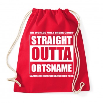 Straight Outta Ortsname - JGA Rucksack Red
