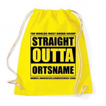 Straight Outta Ortsname - JGA Rucksack Yellow
